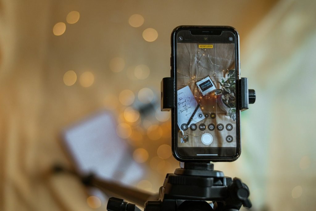 Phone filming a vertical video