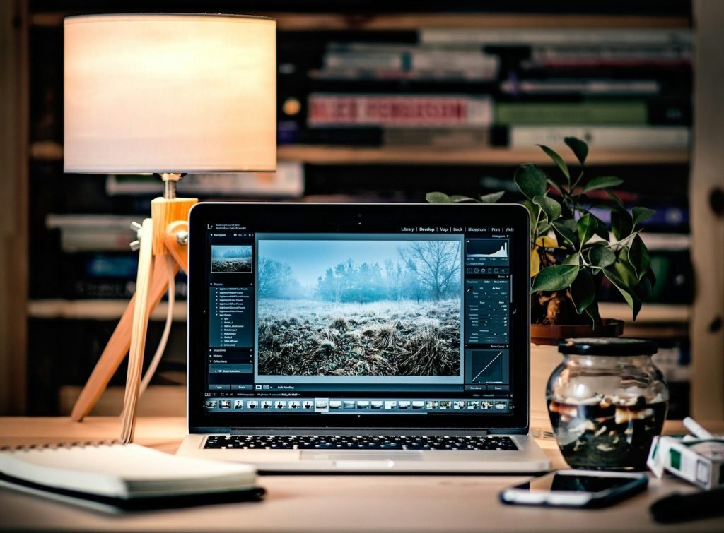 Laptop with an image editing app
