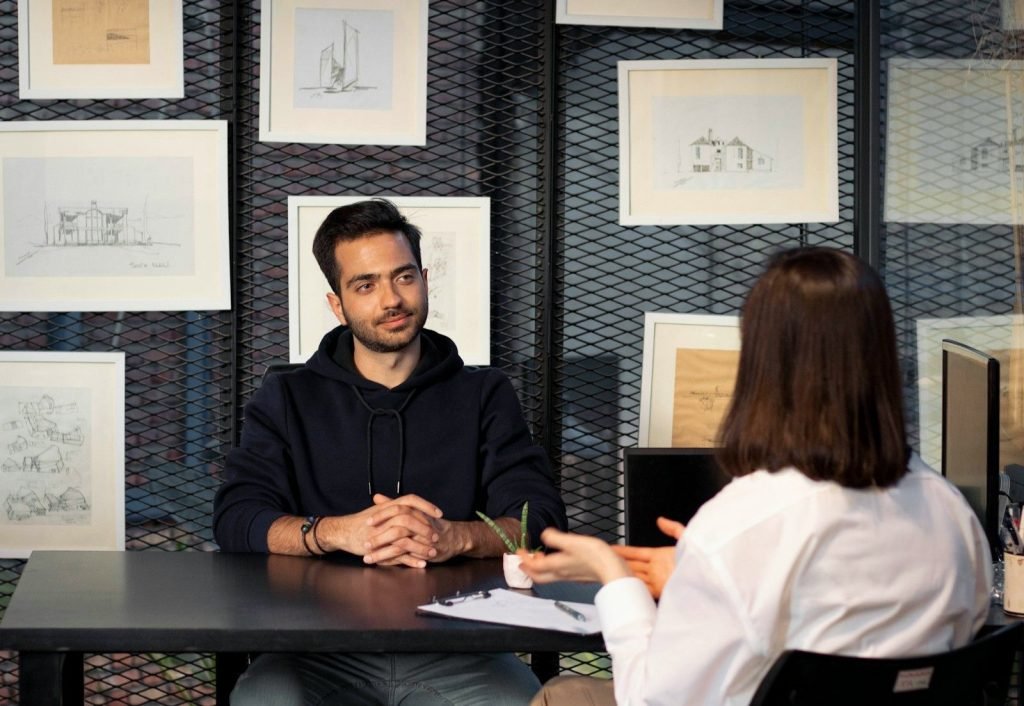 Job interview at a creative studio